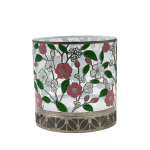 Porta vela de flores 