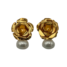 Aretes rosa con perla