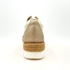 Zapato en Cuero y Yute, Color Blanco